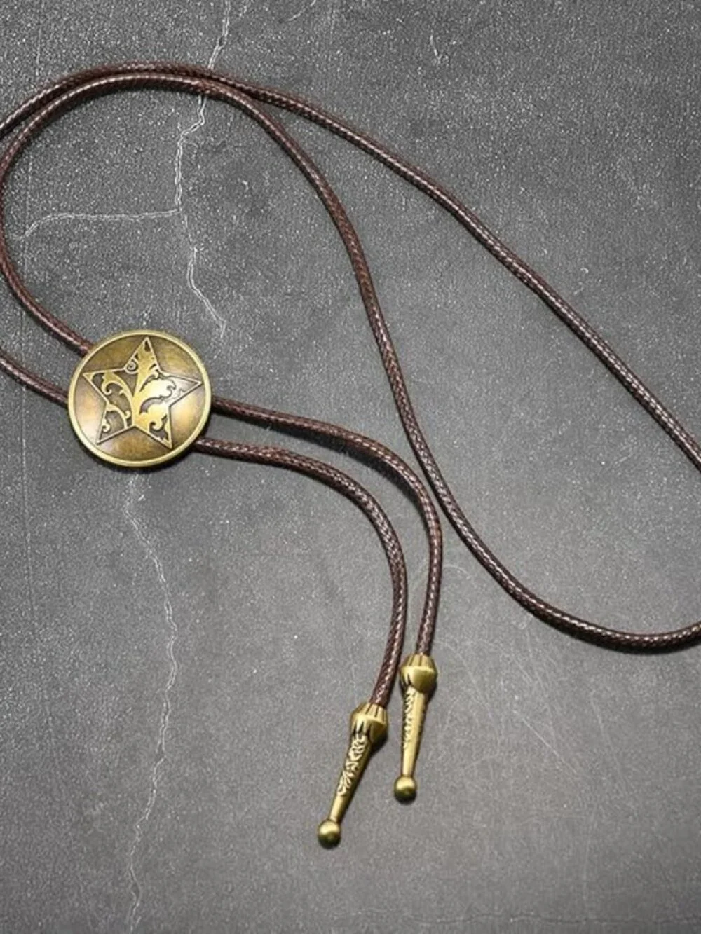 Rodeo Cowboy Leather Bolo Tie